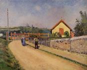 卡米耶 毕沙罗 : The Railroad Crossing at Les Patis